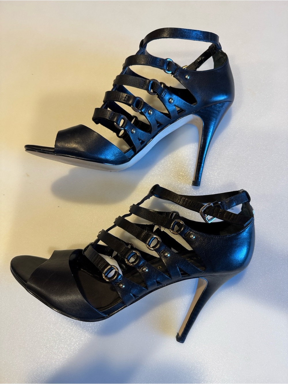 Black Strappy High Heel Sandals - Ivanka Trump Black multi strap heels